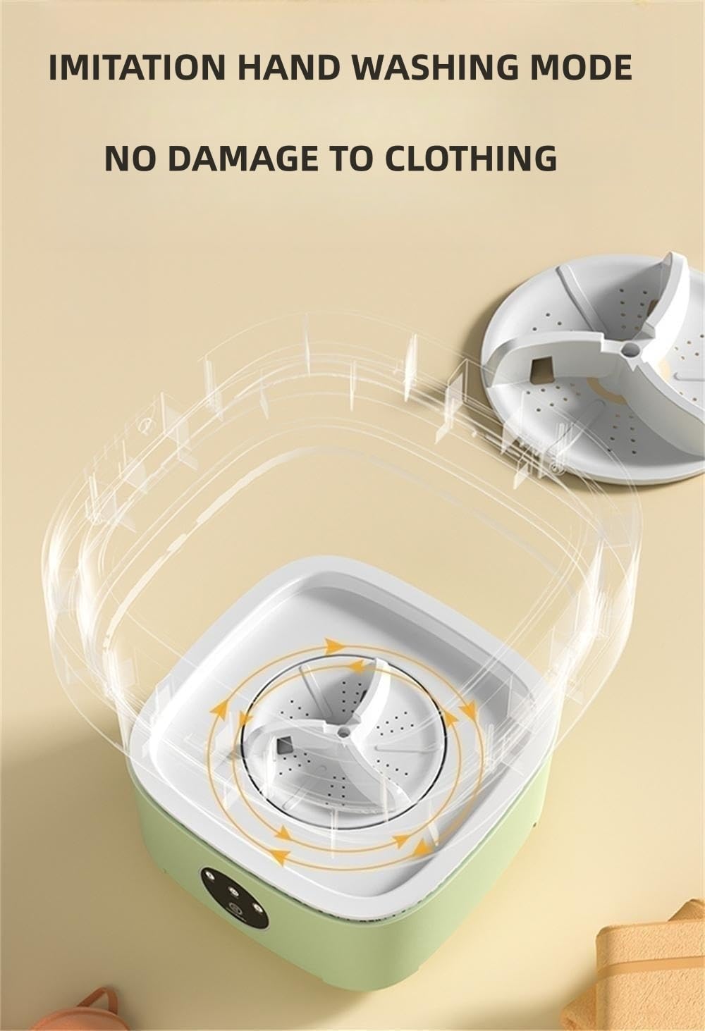 Portable Washing Machine, 11L Upgraded Large Capacity Foldable Mini Portable Washing Machine, Small Washing Machine for Apartment, Travel Laundry, Camping, RV, Dorm - Image 2