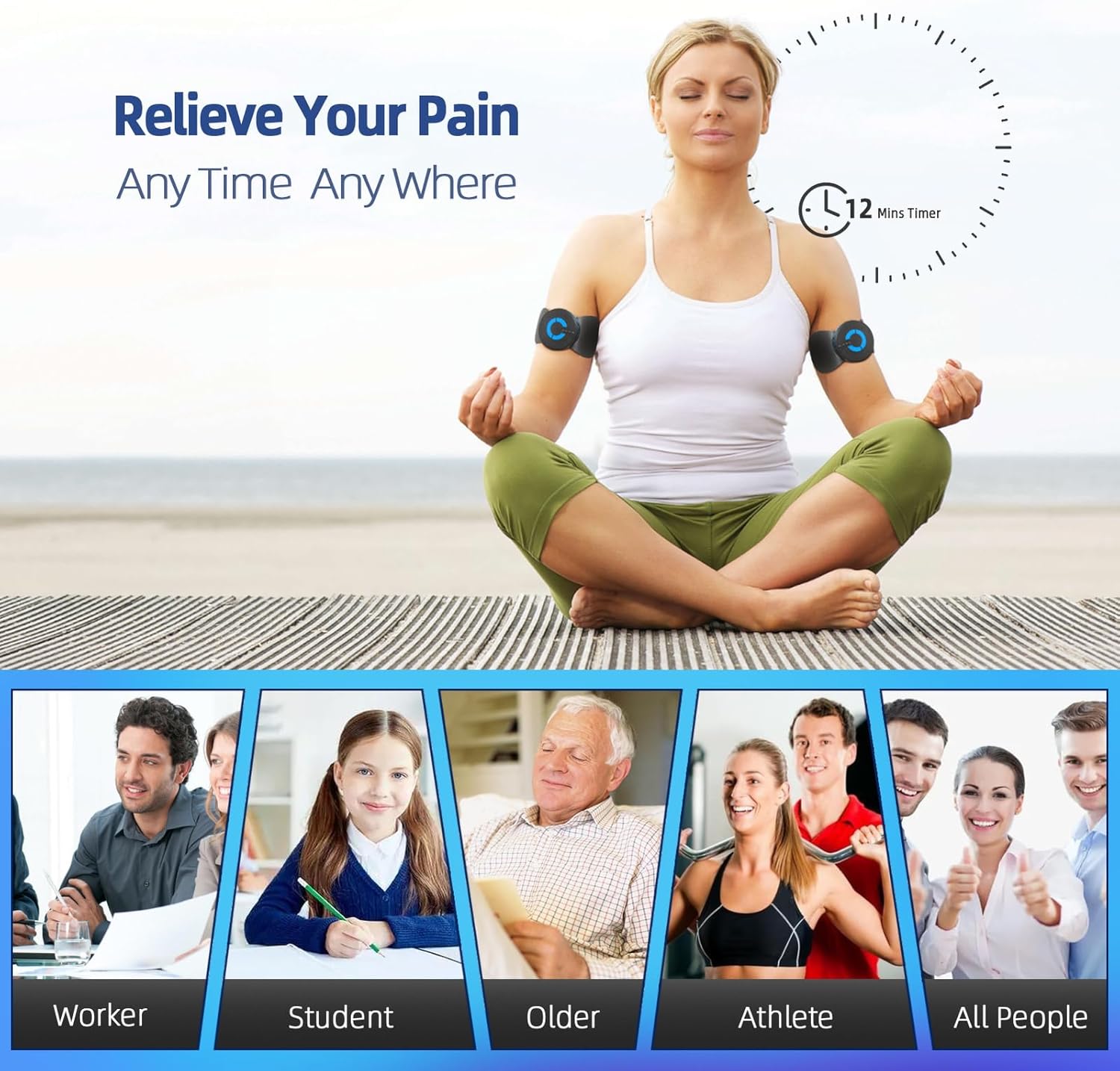 Portable Massager For Aches And Pains, Back, Neck, Arm, Leg, Waist, Electronic Pulse Machine - Image 2
