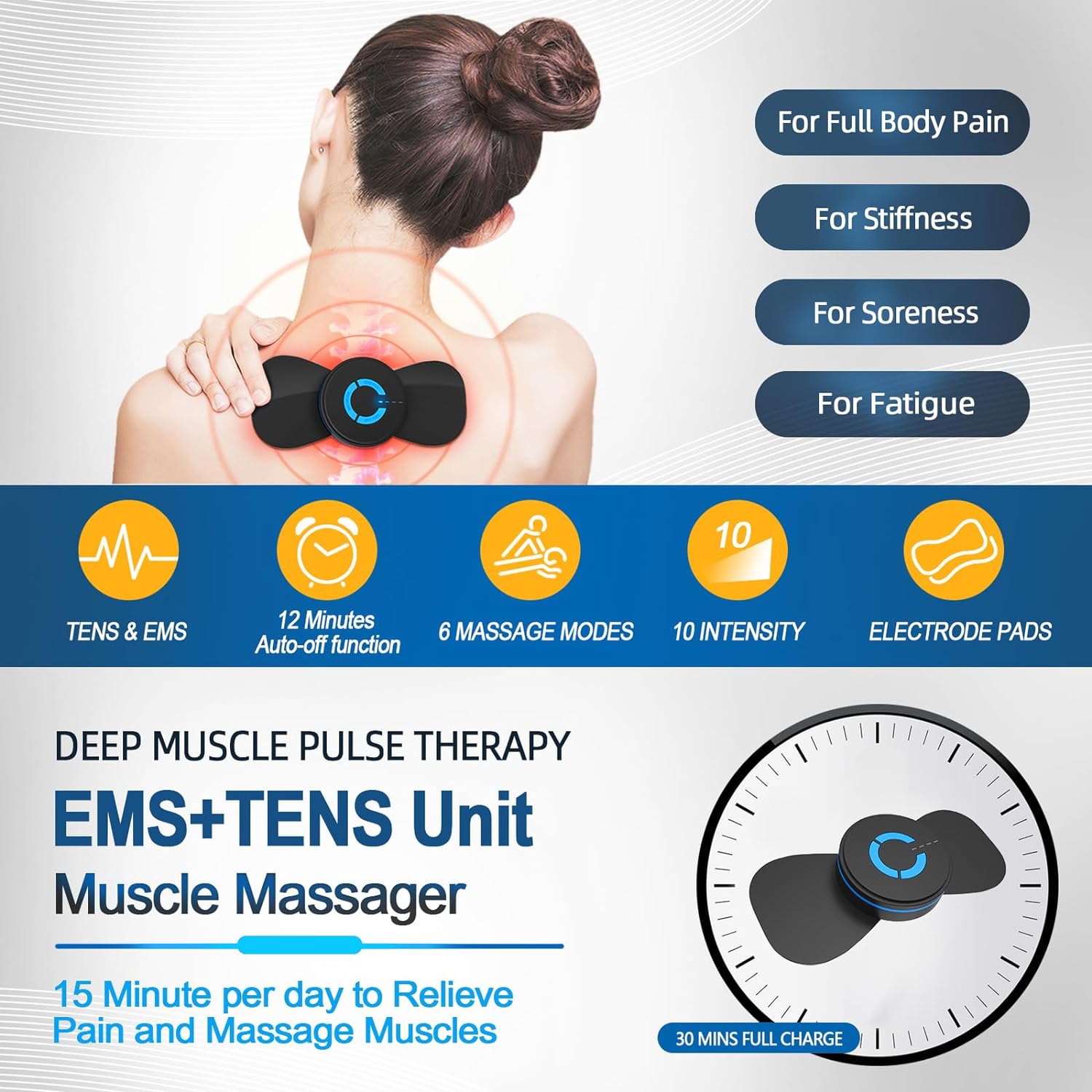 Portable Massager For Aches And Pains, Back, Neck, Arm, Leg, Waist, Electronic Pulse Machine - Image 4