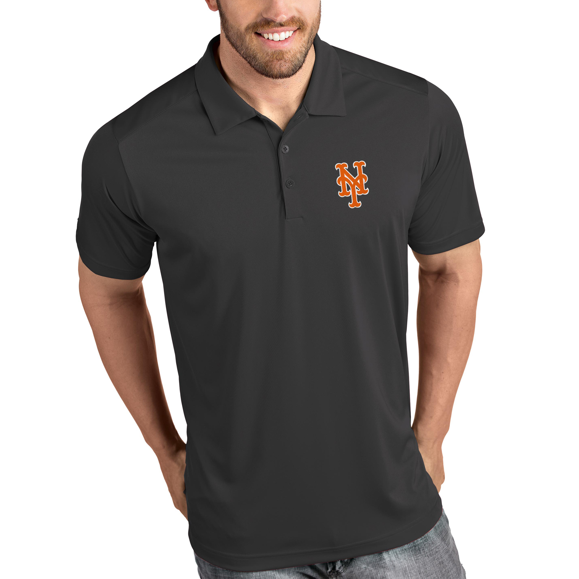Men's Antigua Gray New York Mets Tribute Polo