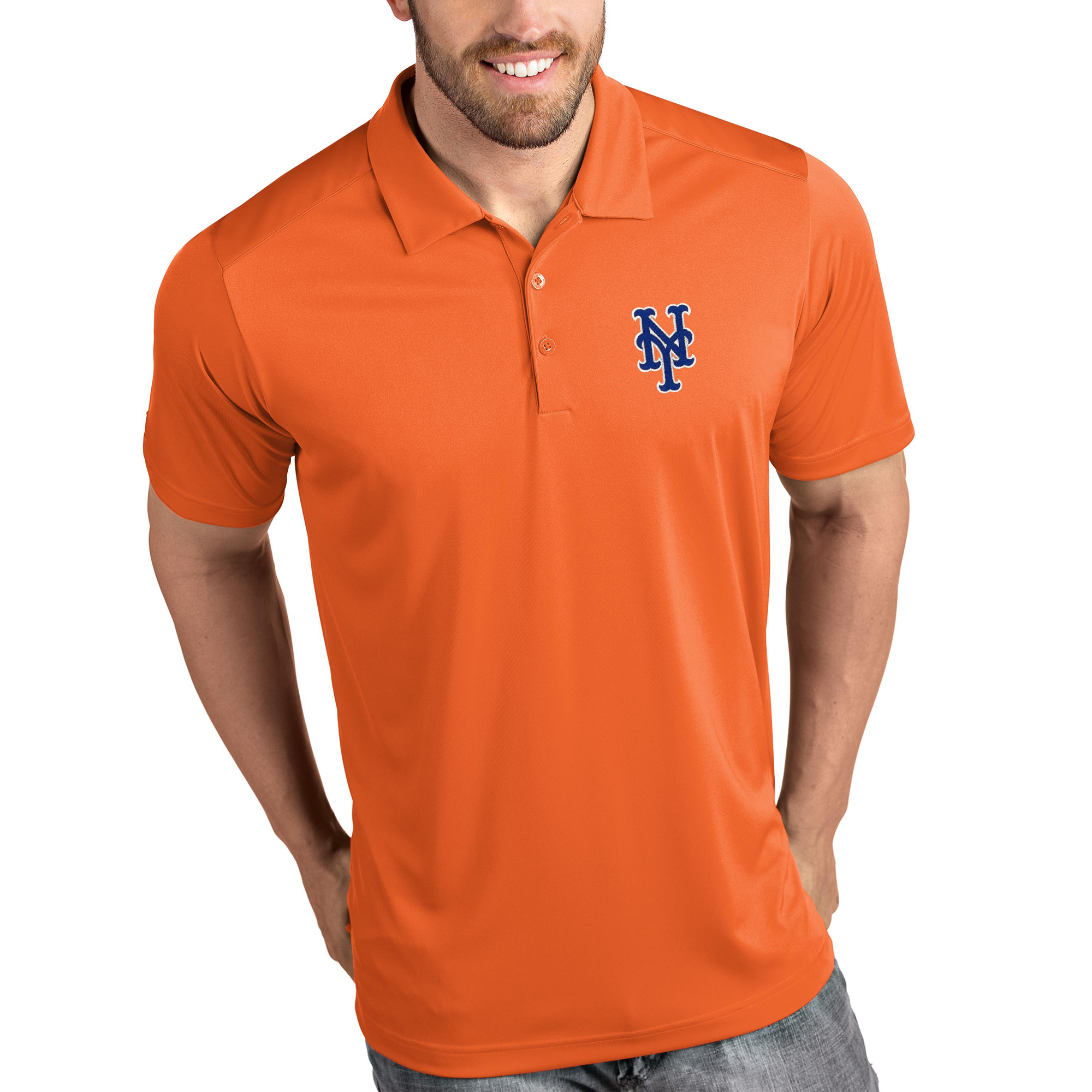 Men's Antigua Orange New York Mets Tribute Polo