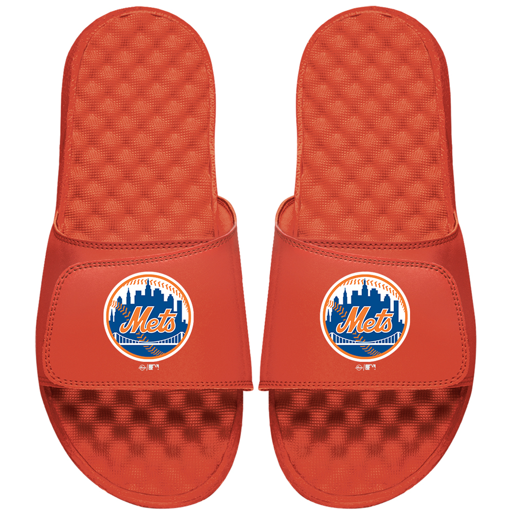 Men's ISlide Orange New York Mets Primary Logo Slide Sandals