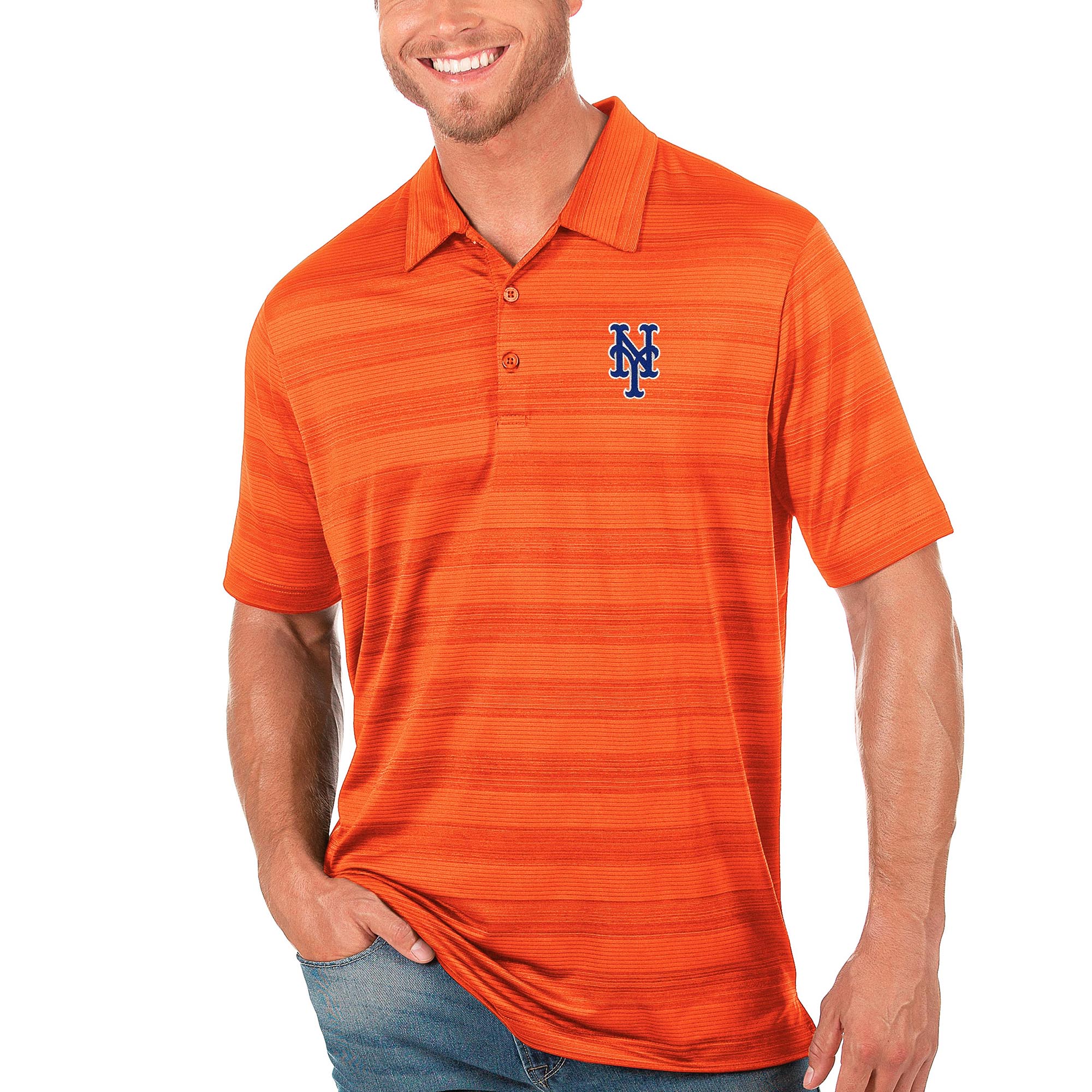 Men's Antigua Orange New York Mets Compass Polo