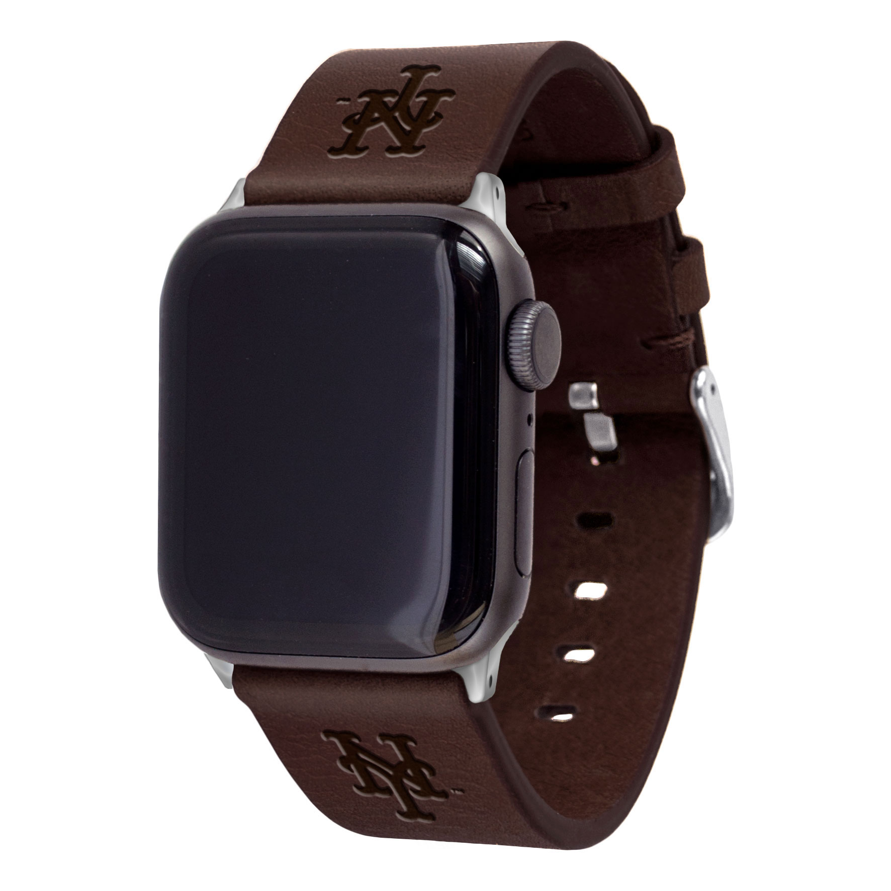 Brown New York Mets Leather Apple Watch Band