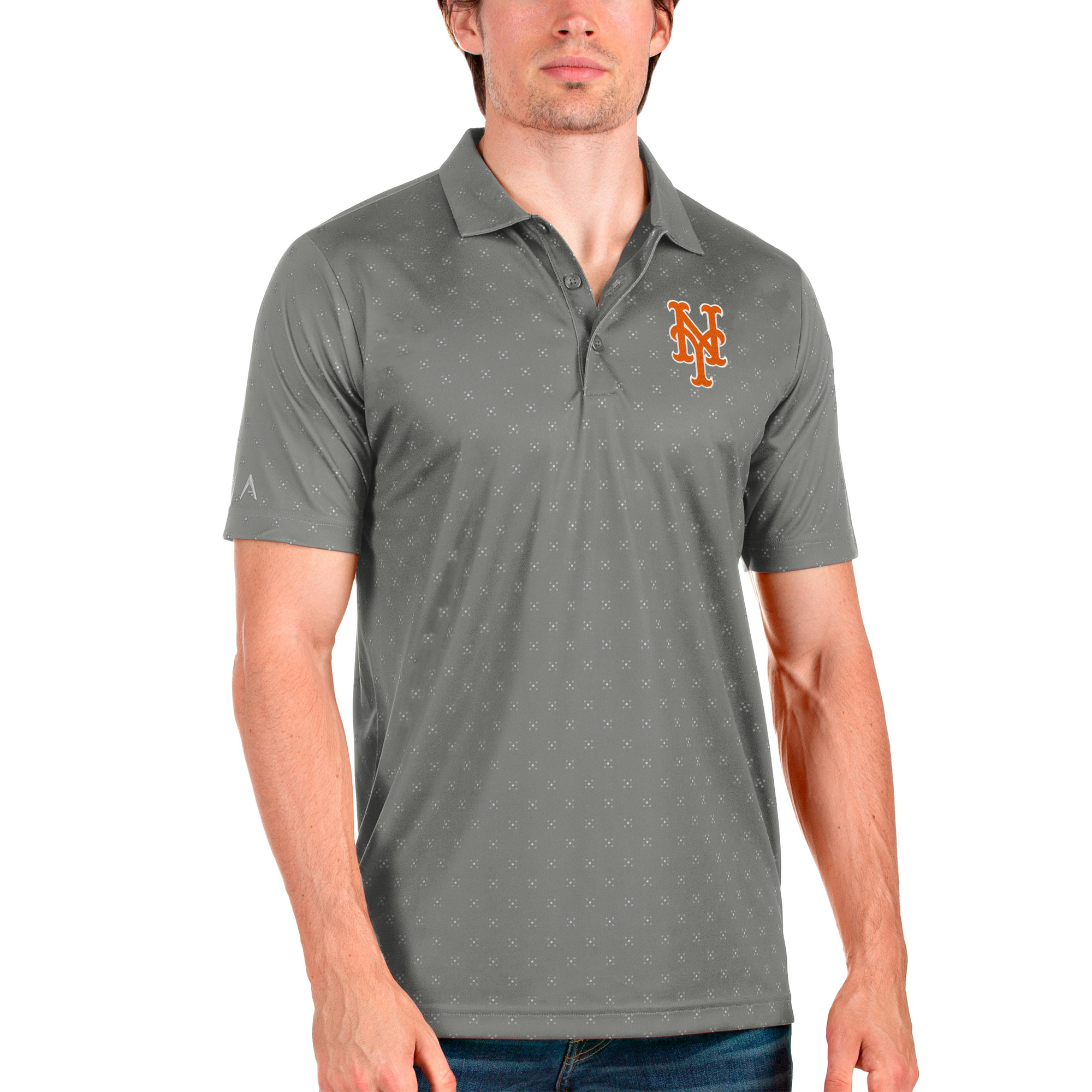 Men's Antigua Gray New York Mets Spark Polo