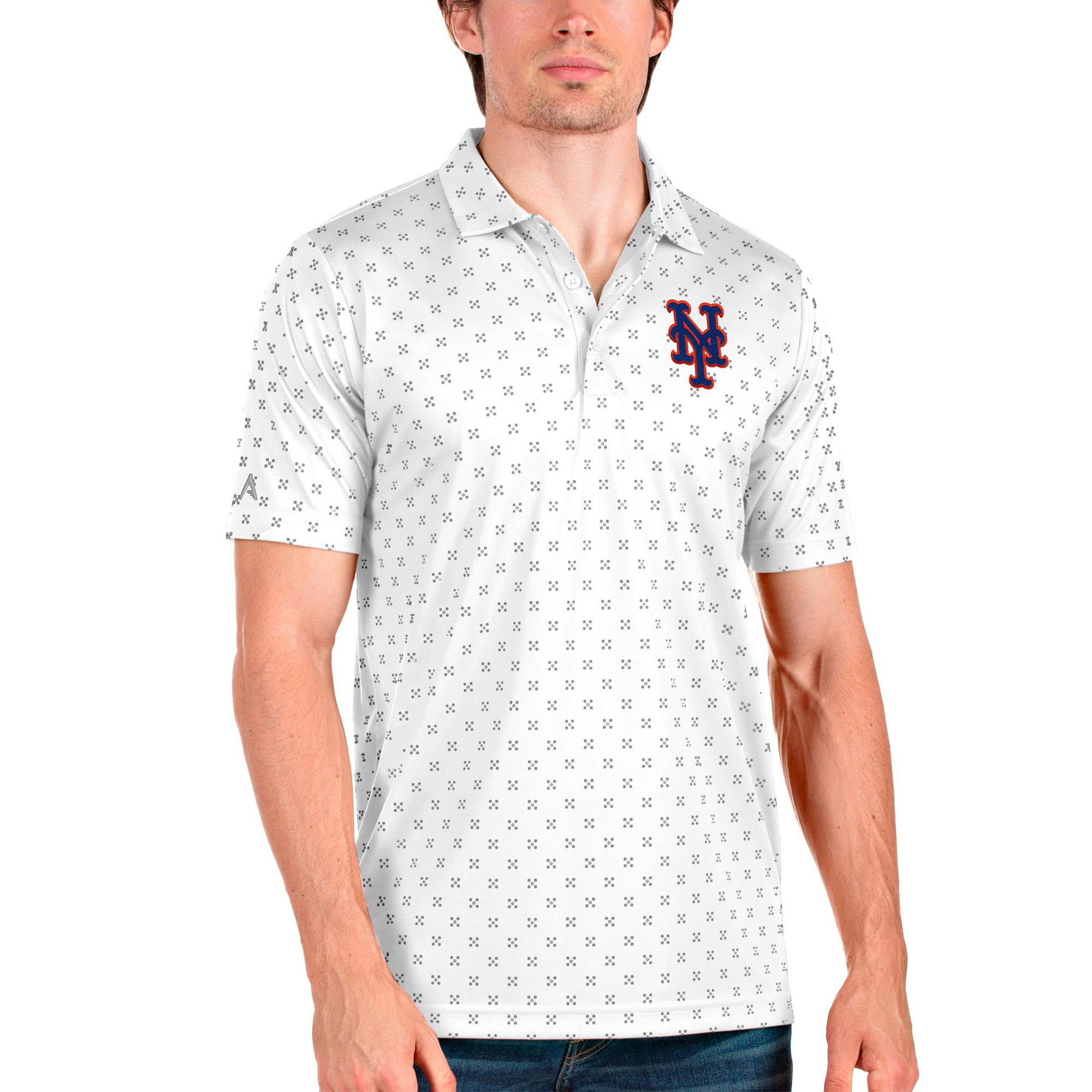 Men's Antigua White New York Mets Spark Polo