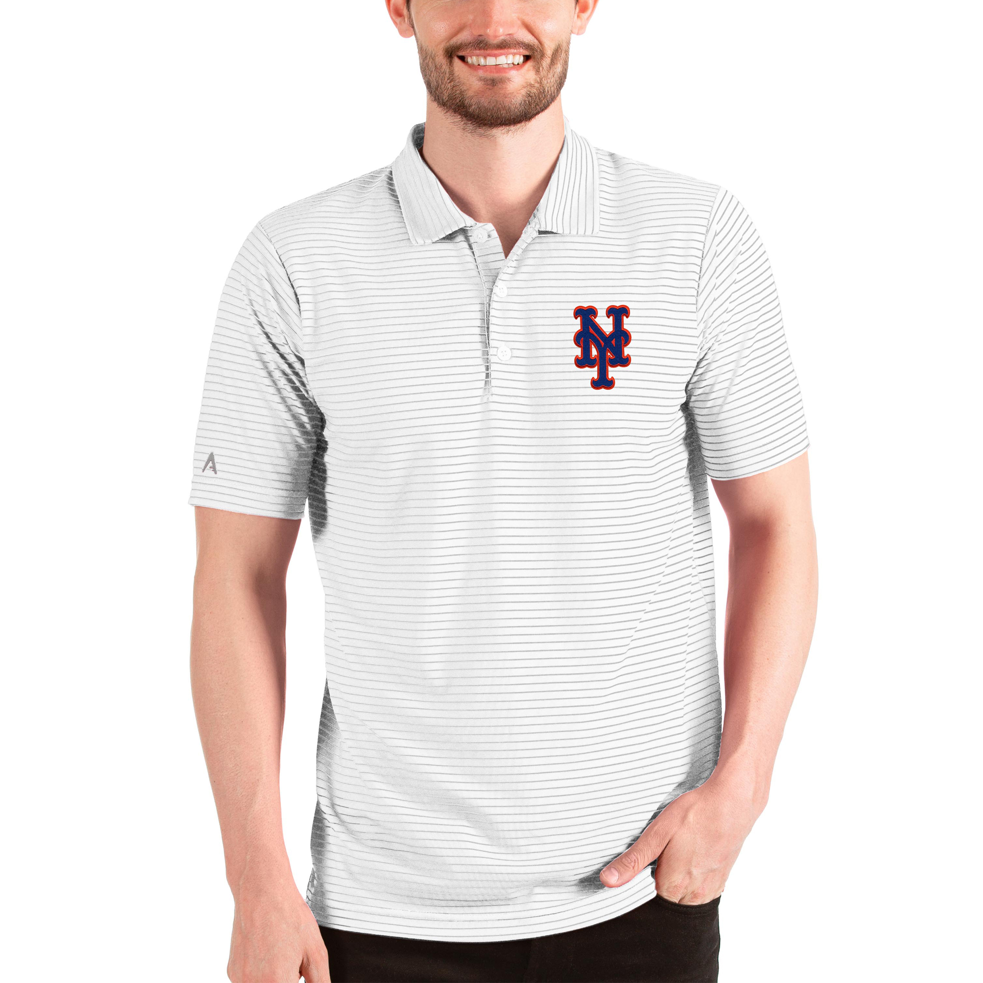 Men's Antigua White New York Mets Esteem Polo