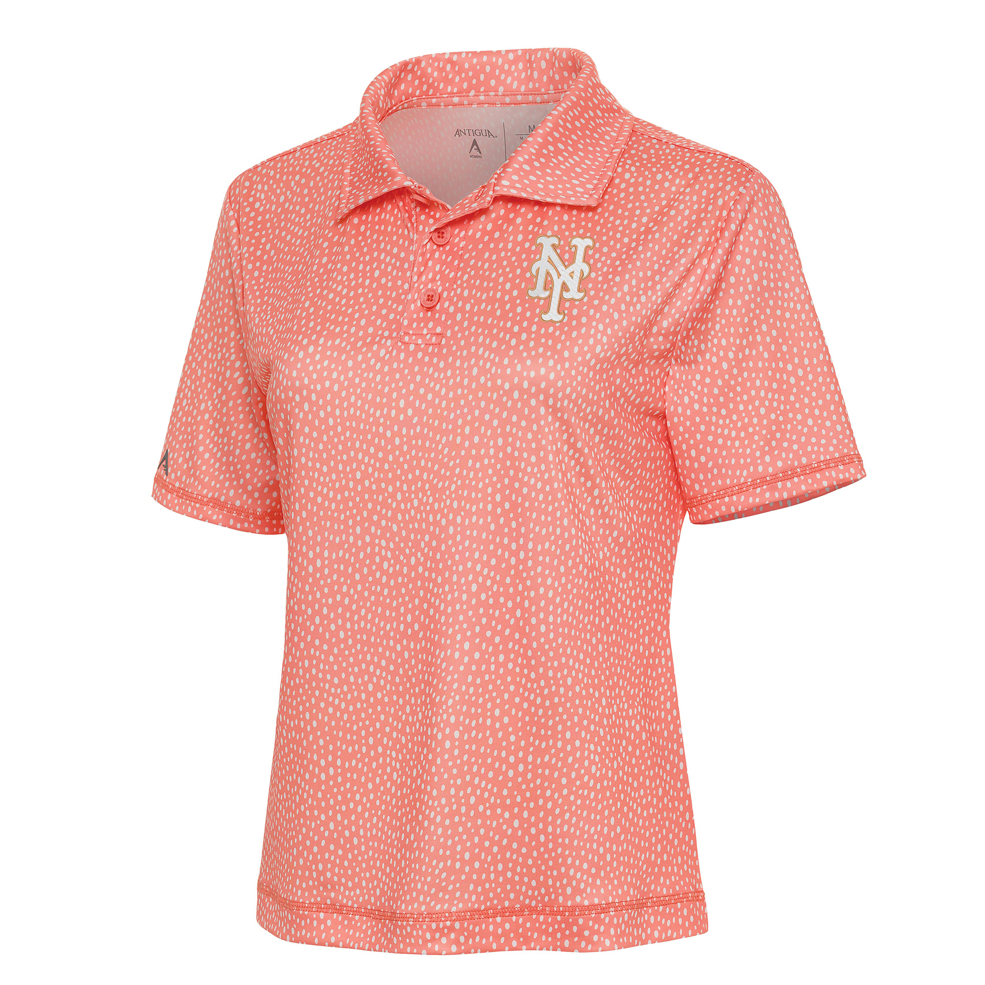 Women's Antigua  Coral New York Mets Tonal Feature Polo