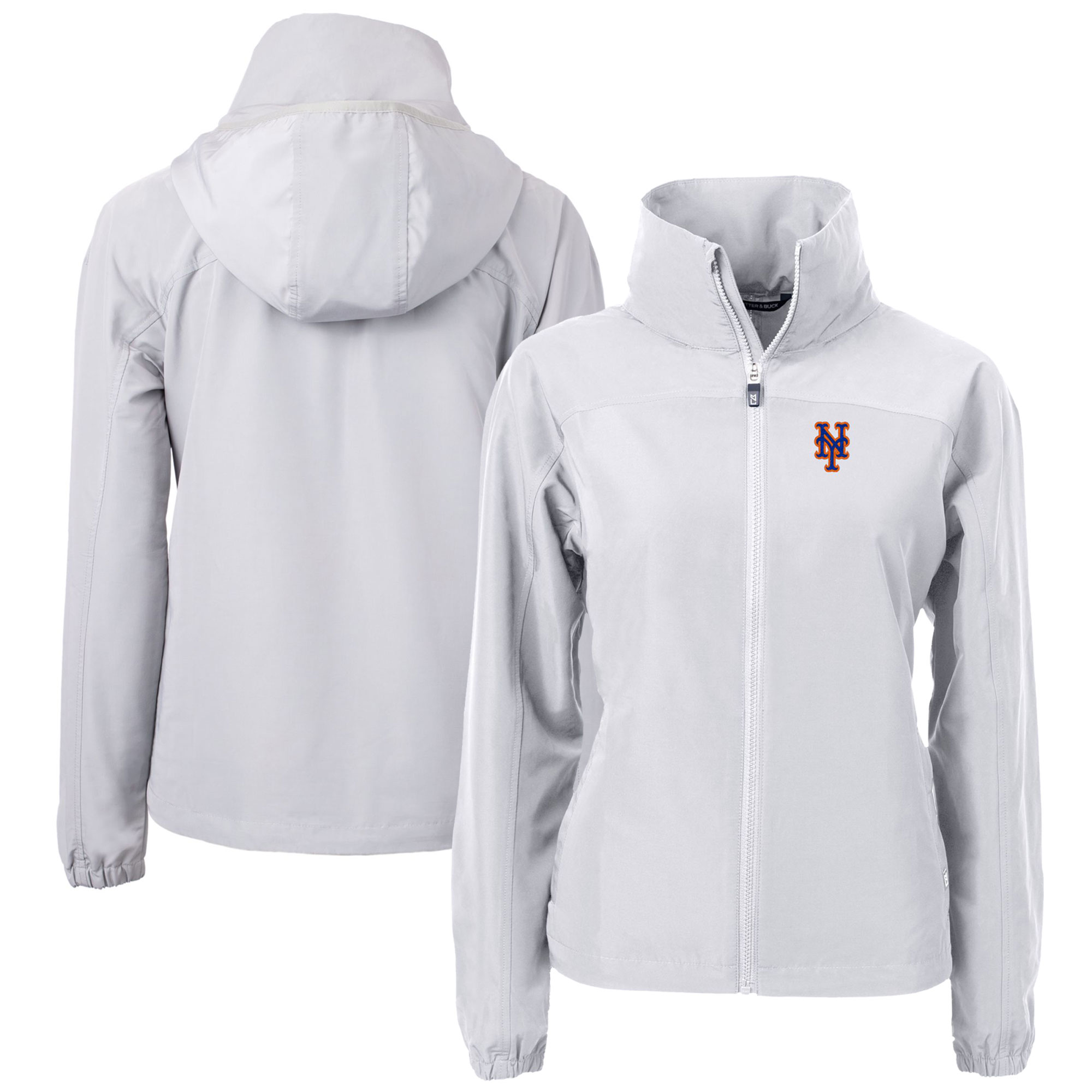 Women's Cutter & Buck  Gray New York Mets Charter Eco Recycled Full-Zip Jacket