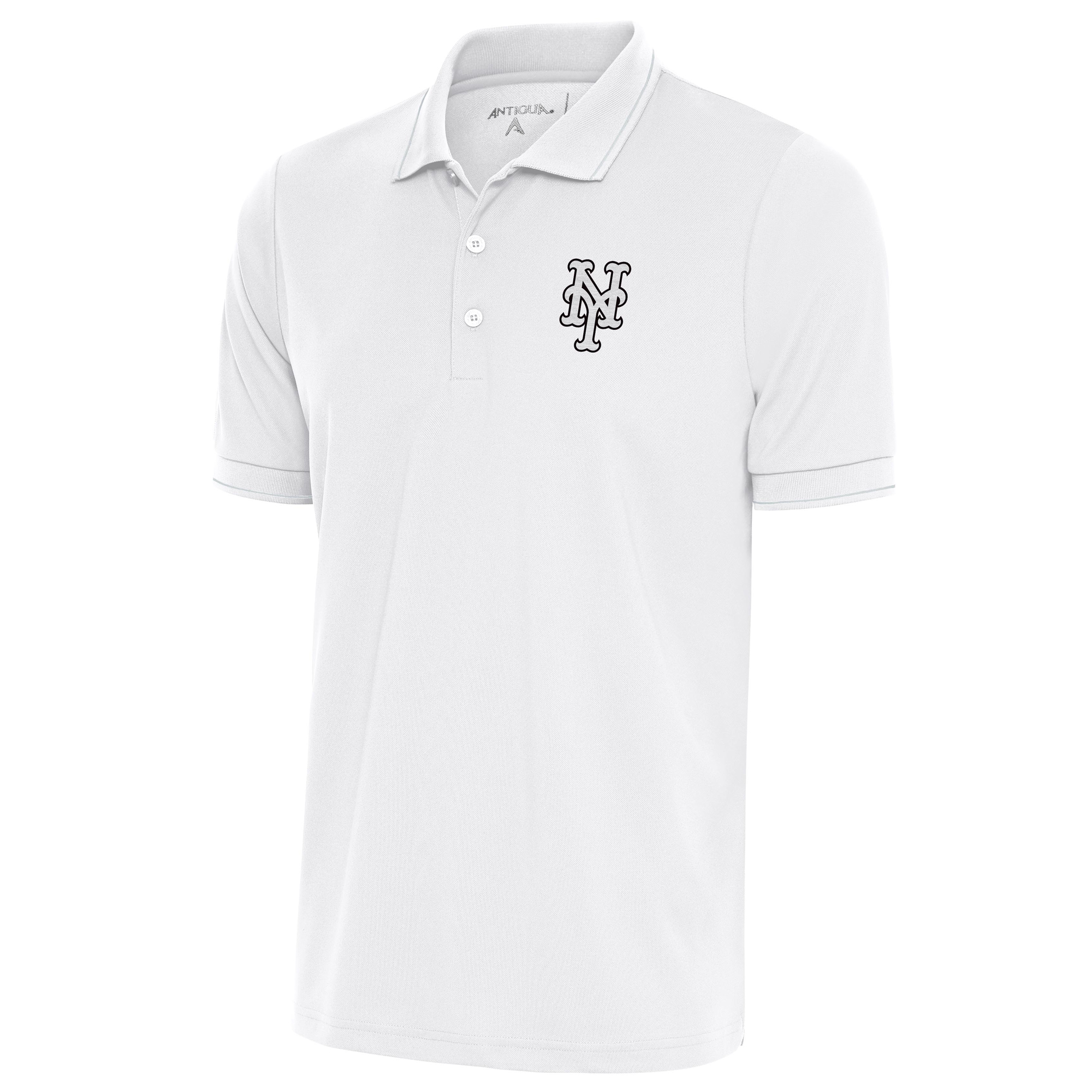 Men's Antigua White New York Mets Metallic Big & Tall Affluent Polo