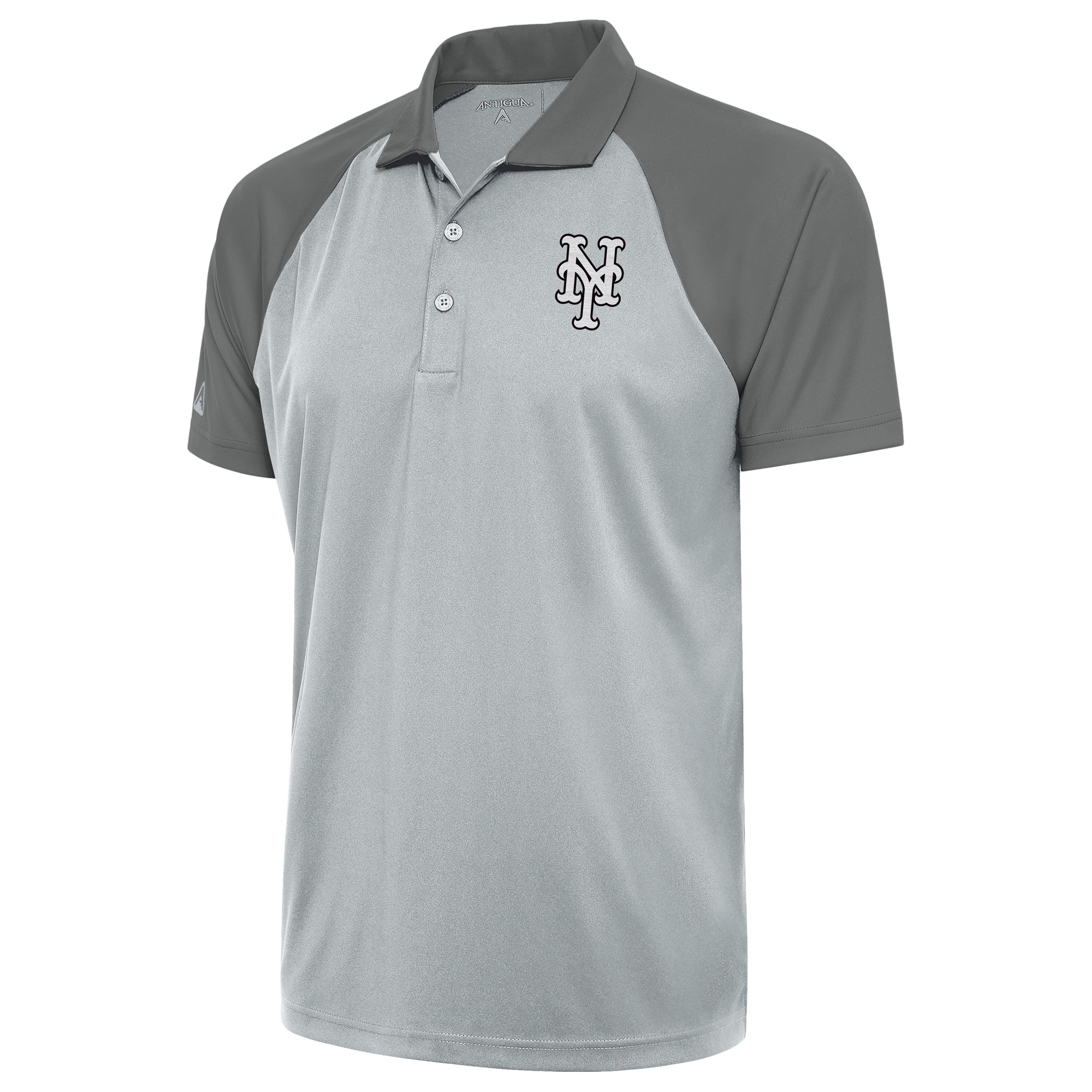 Men's Antigua Silver New York Mets Metallic Nova Polo