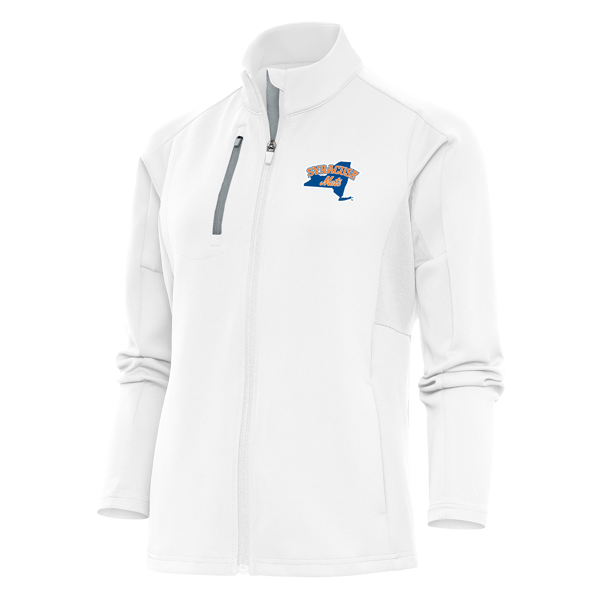 Women's Antigua  White Syracuse Mets Generation Full-Zip Jacket