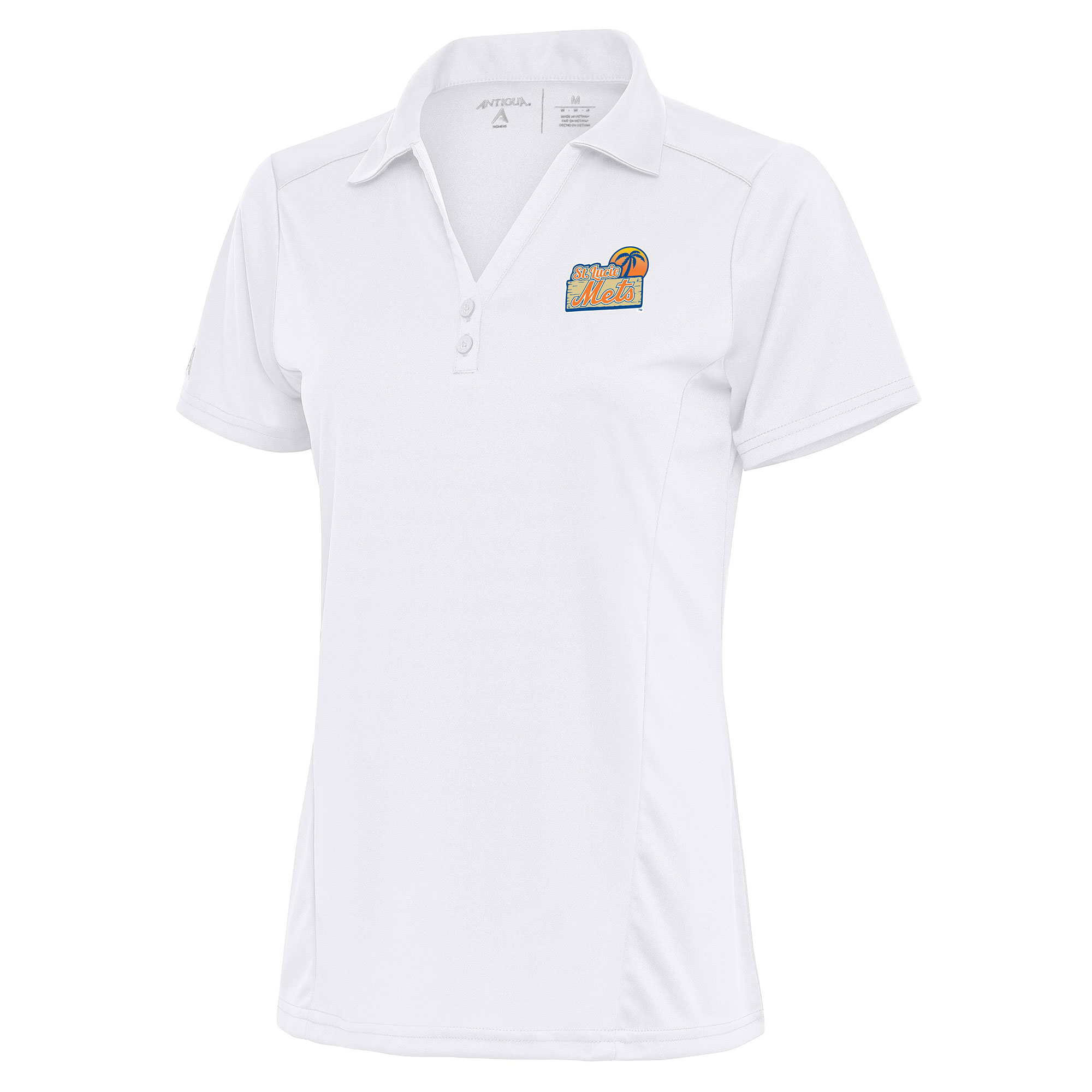 Women's Antigua White St. Lucie Mets Tribute Polo