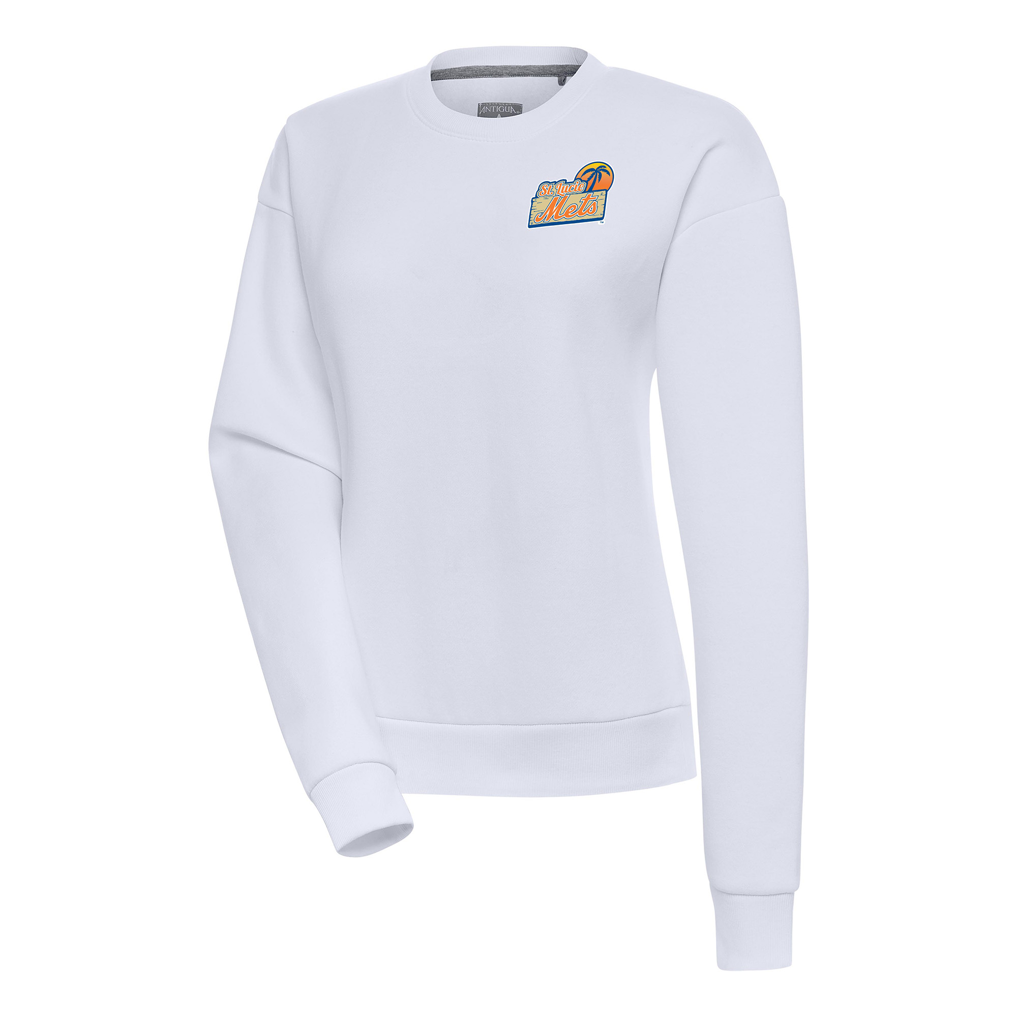 Women's Antigua  White St. Lucie Mets Victory Pullover Sweatshirt