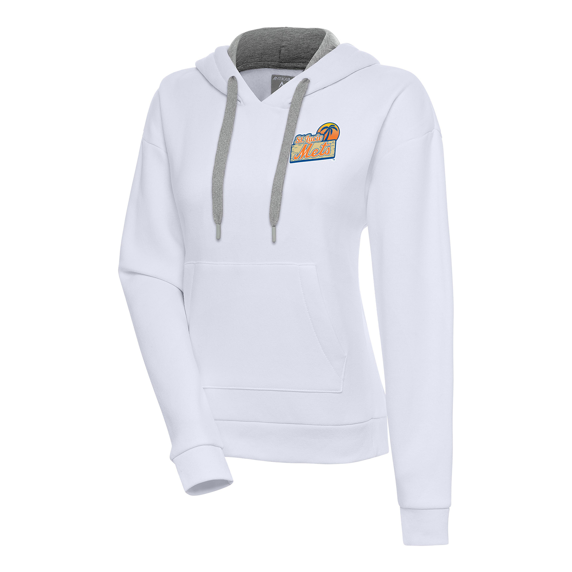 Women's Antigua  White St. Lucie Mets Victory Pullover Hoodie