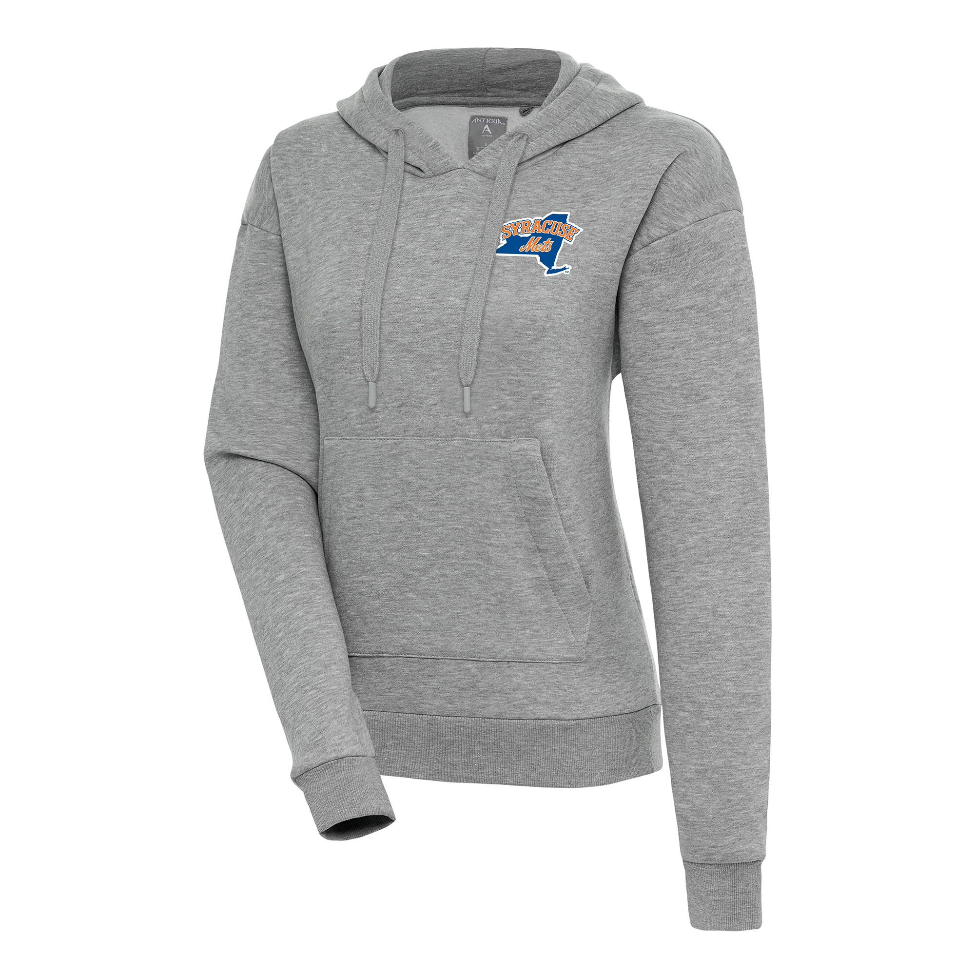 Women's Antigua  Heather Gray Syracuse Mets Victory Pullover Hoodie