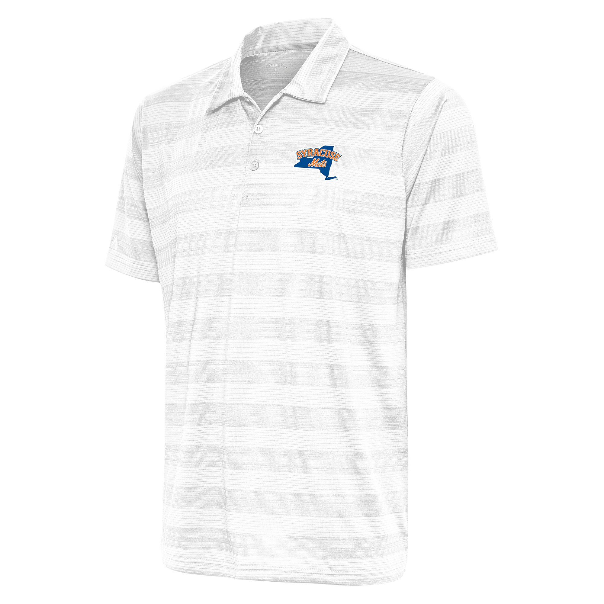 Men's Antigua White Syracuse Mets Compass Polo
