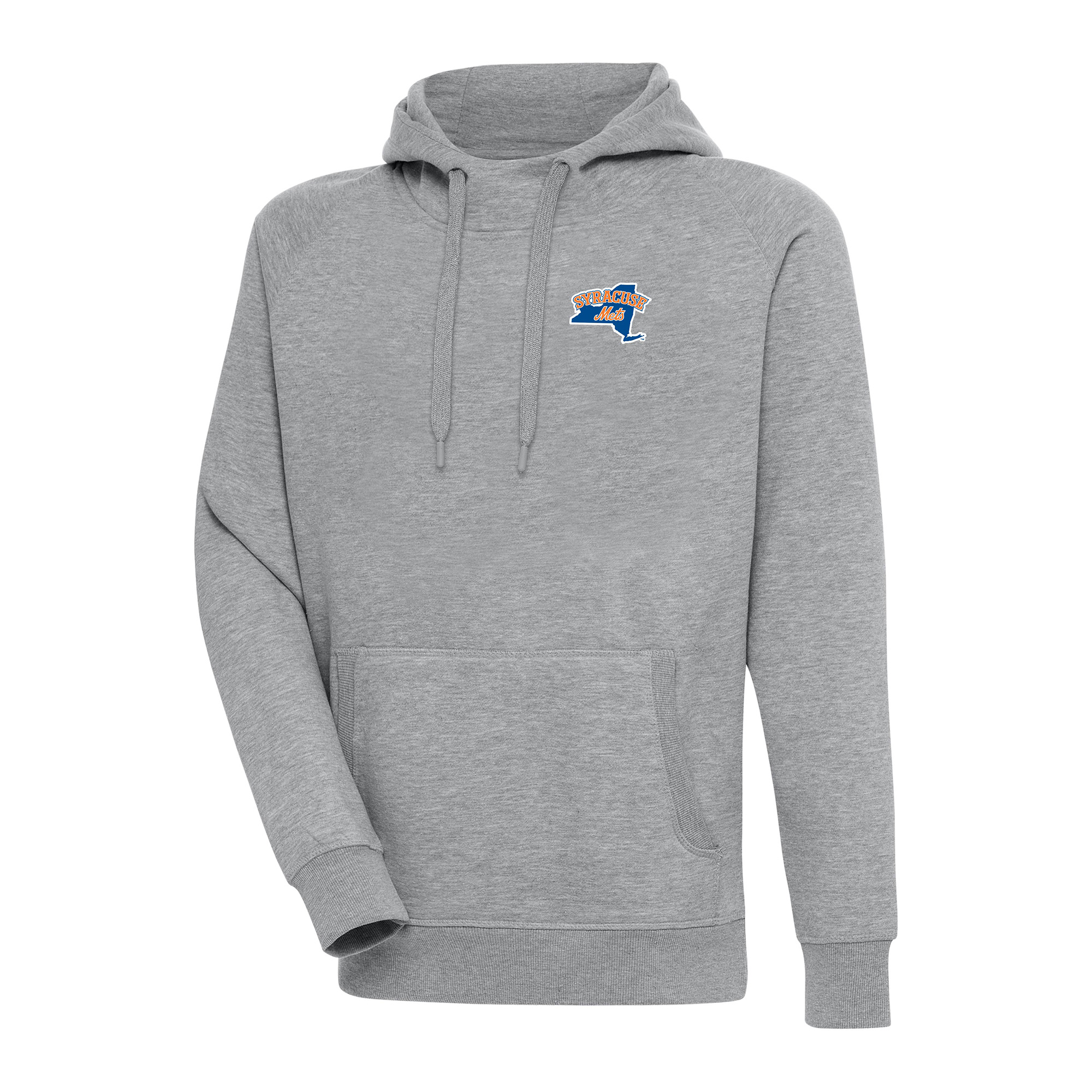 Men's Antigua  Heather Gray Syracuse Mets Victory Pullover Hoodie