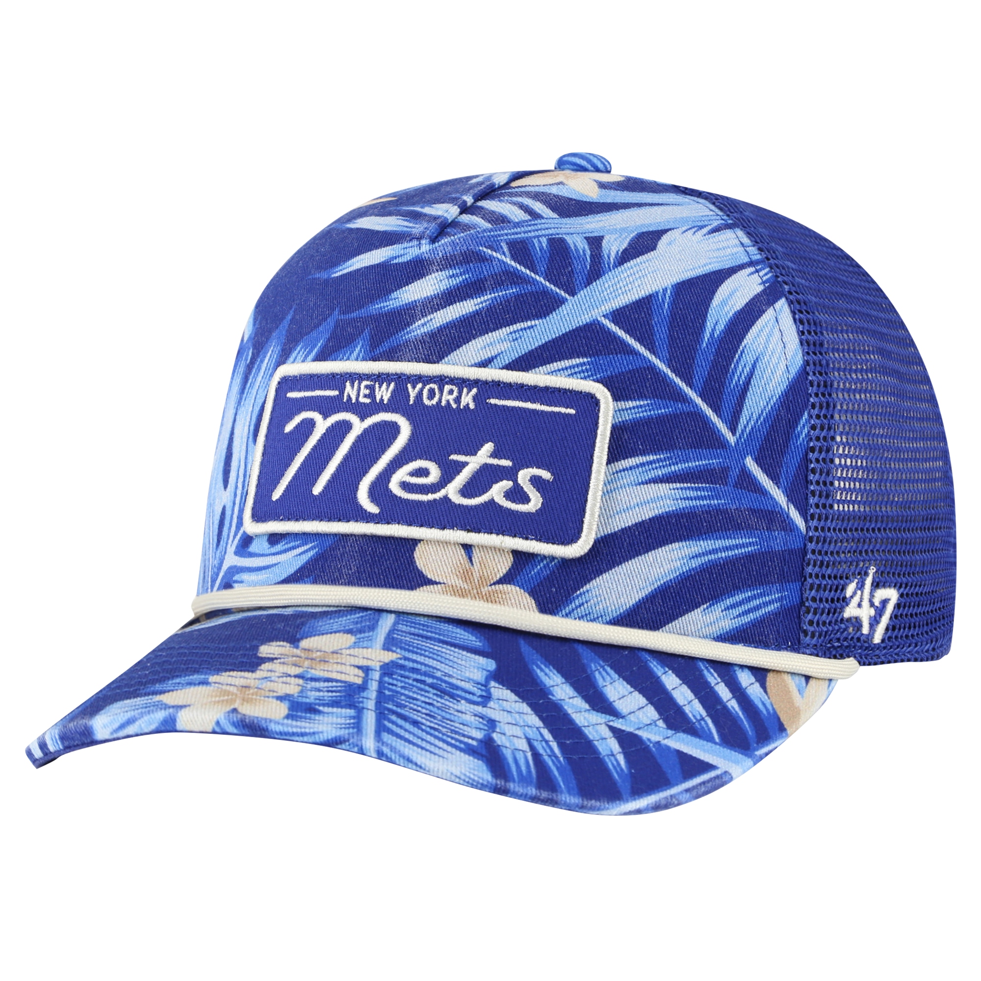 Men's '47 Royal New York Mets Tropicalia Trucker Hitch Adjustable Hat