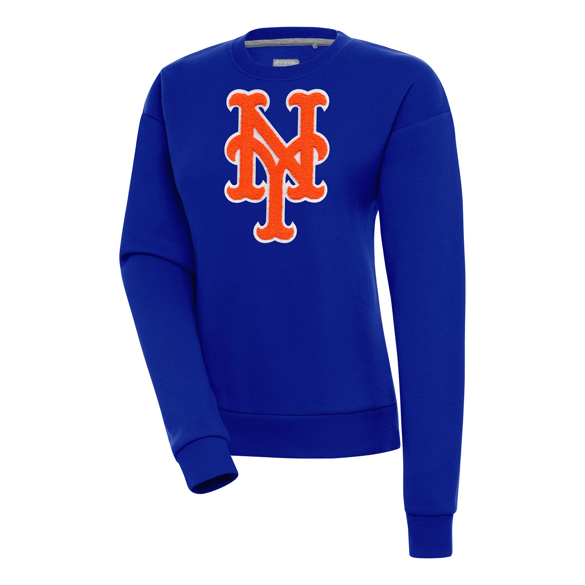 Women's Antigua  Royal New York Mets Victory Chenille Pullover Sweatshirt