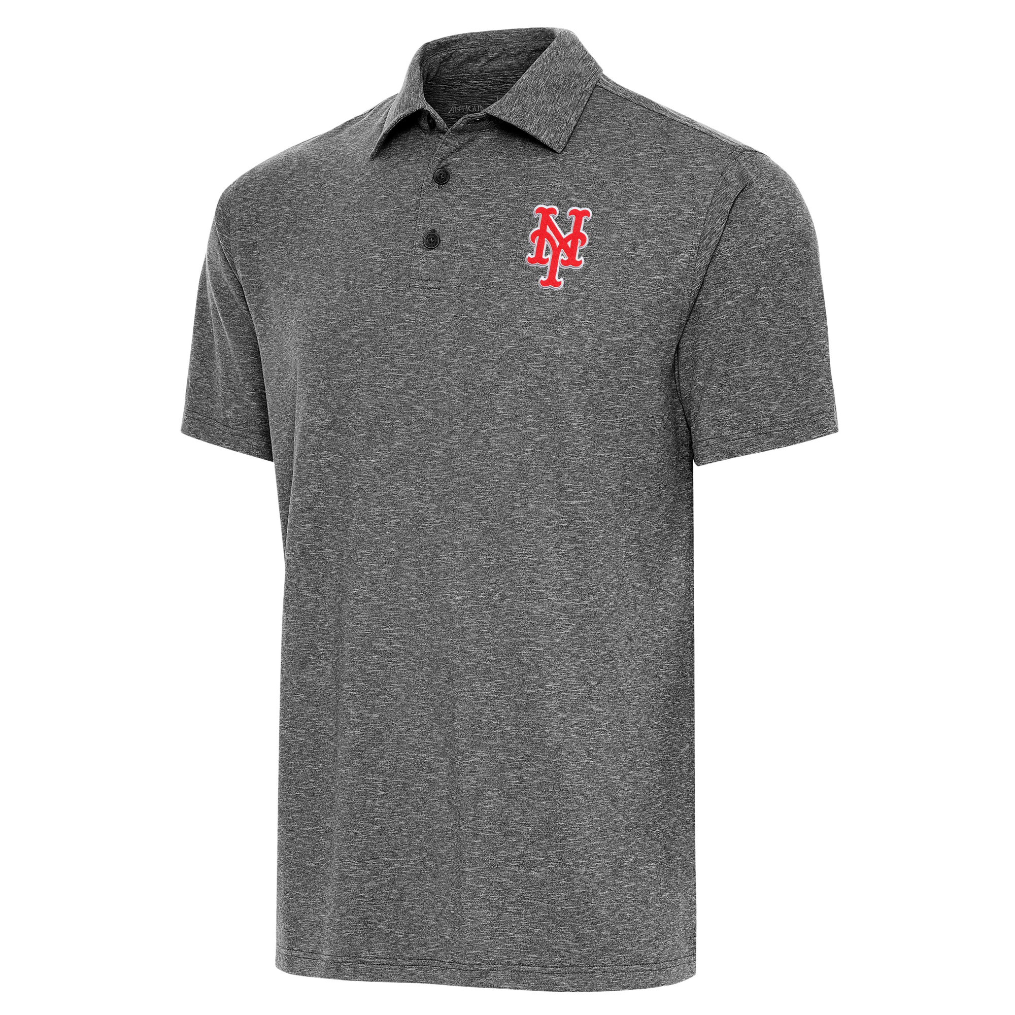 Men's Antigua  Heather Black New York Mets Par Polo