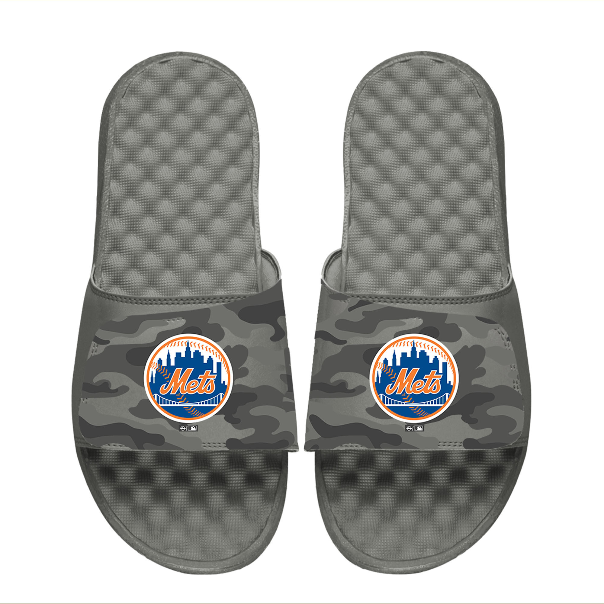 Men's ISlide Gray New York Mets Camo Slide Sandals