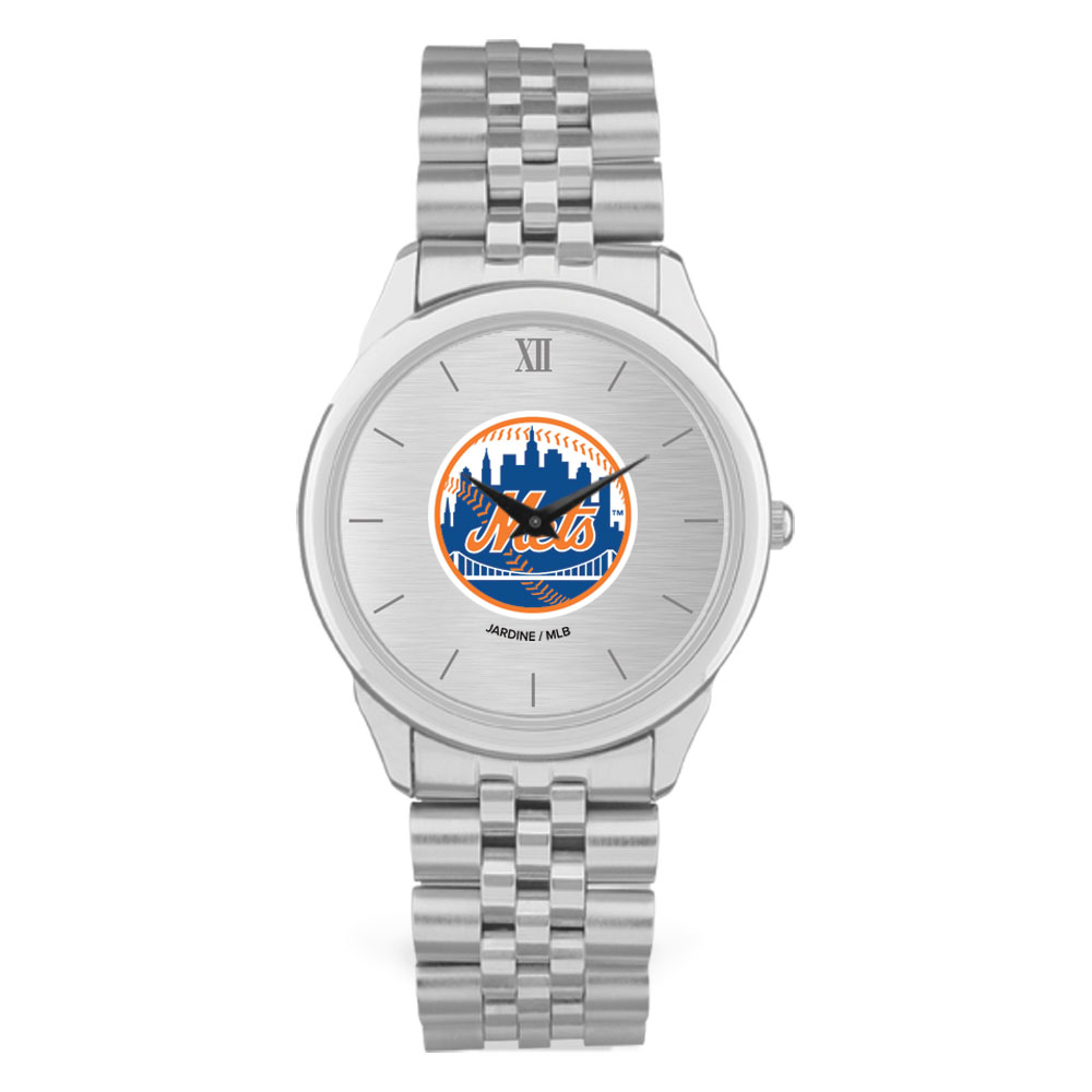Men's  Silver New York Mets Rolled Link Bracelet Wristwatch