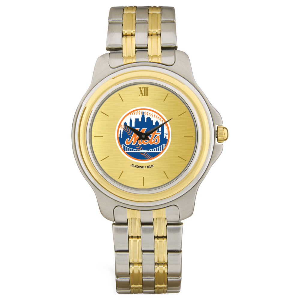Men's  New York Mets Gold Dial Two-Tone Wristwatch
