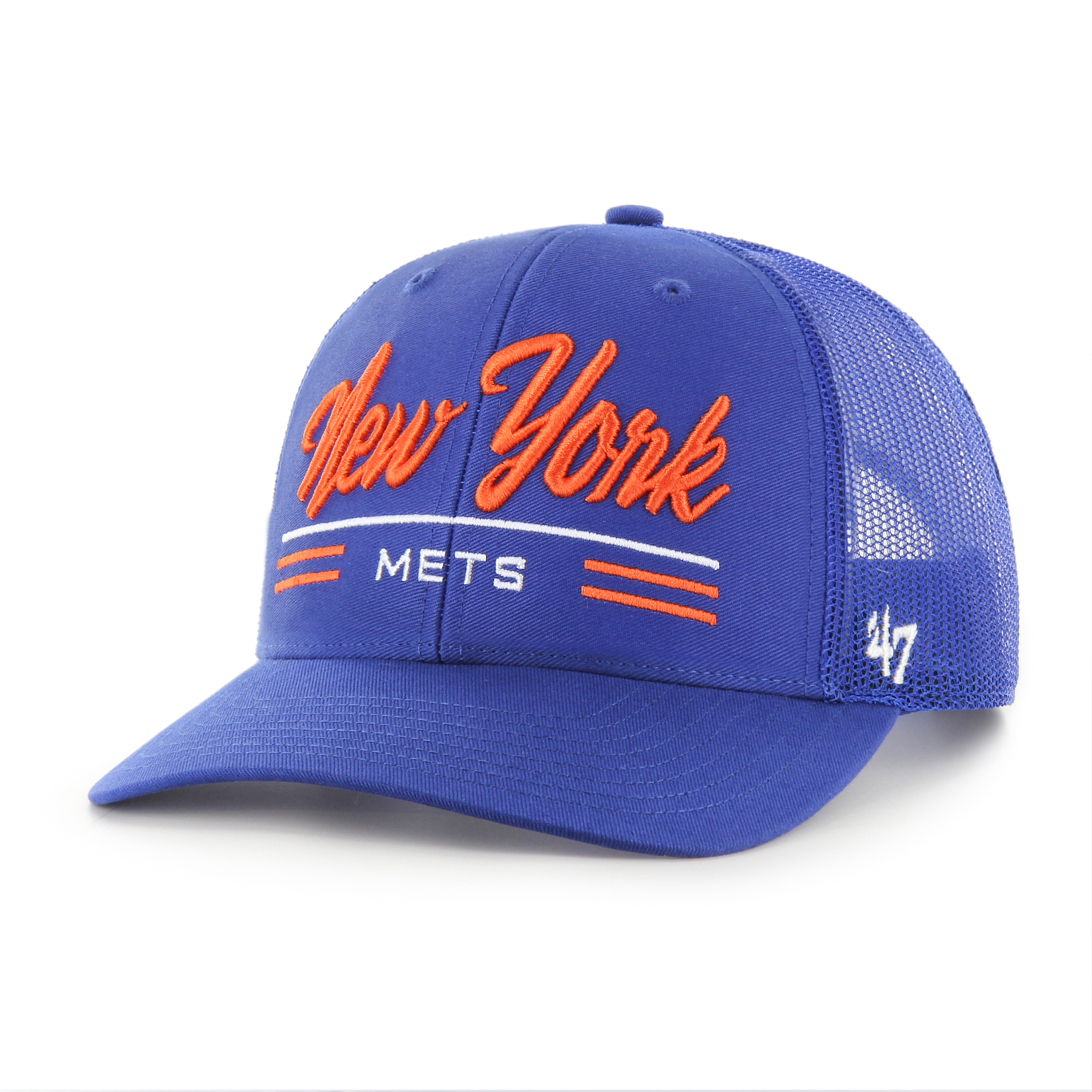 Men's '47 Royal New York Mets Garner Trucker Adjustable Hat