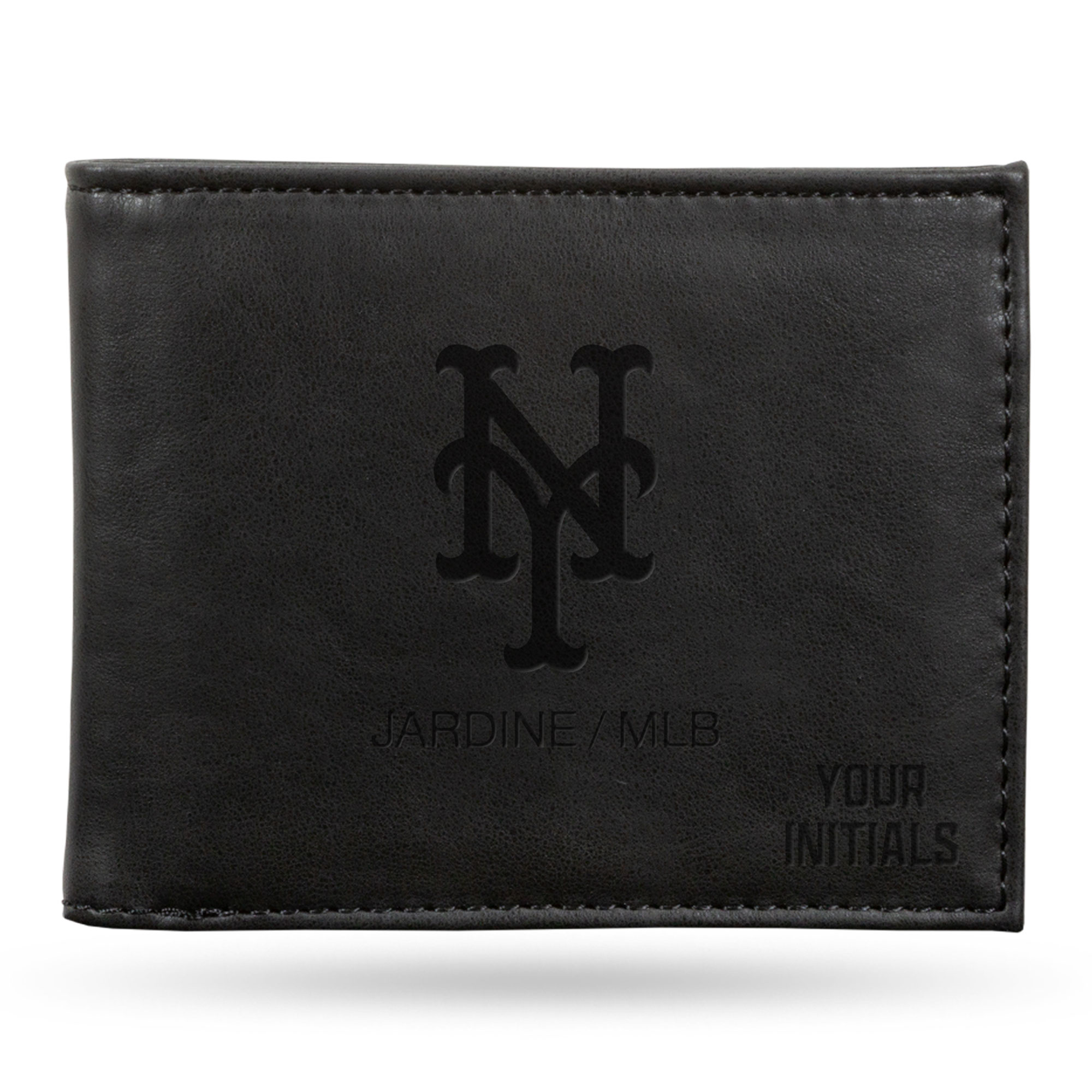 Black New York Mets Personalized Billfold Wallet