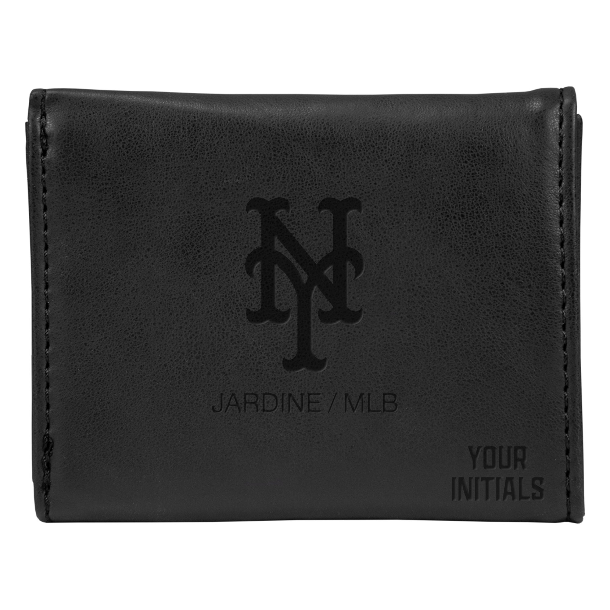 Black New York Mets Personalized Trifold Wallet
