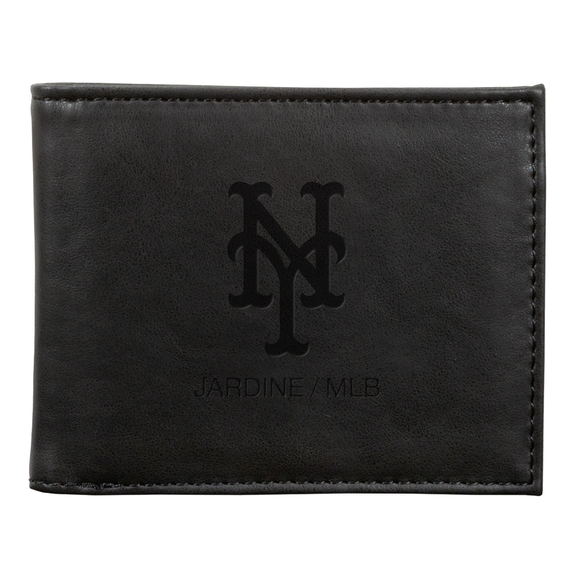 Black New York Mets Laser-Engraved Billfold Wallet