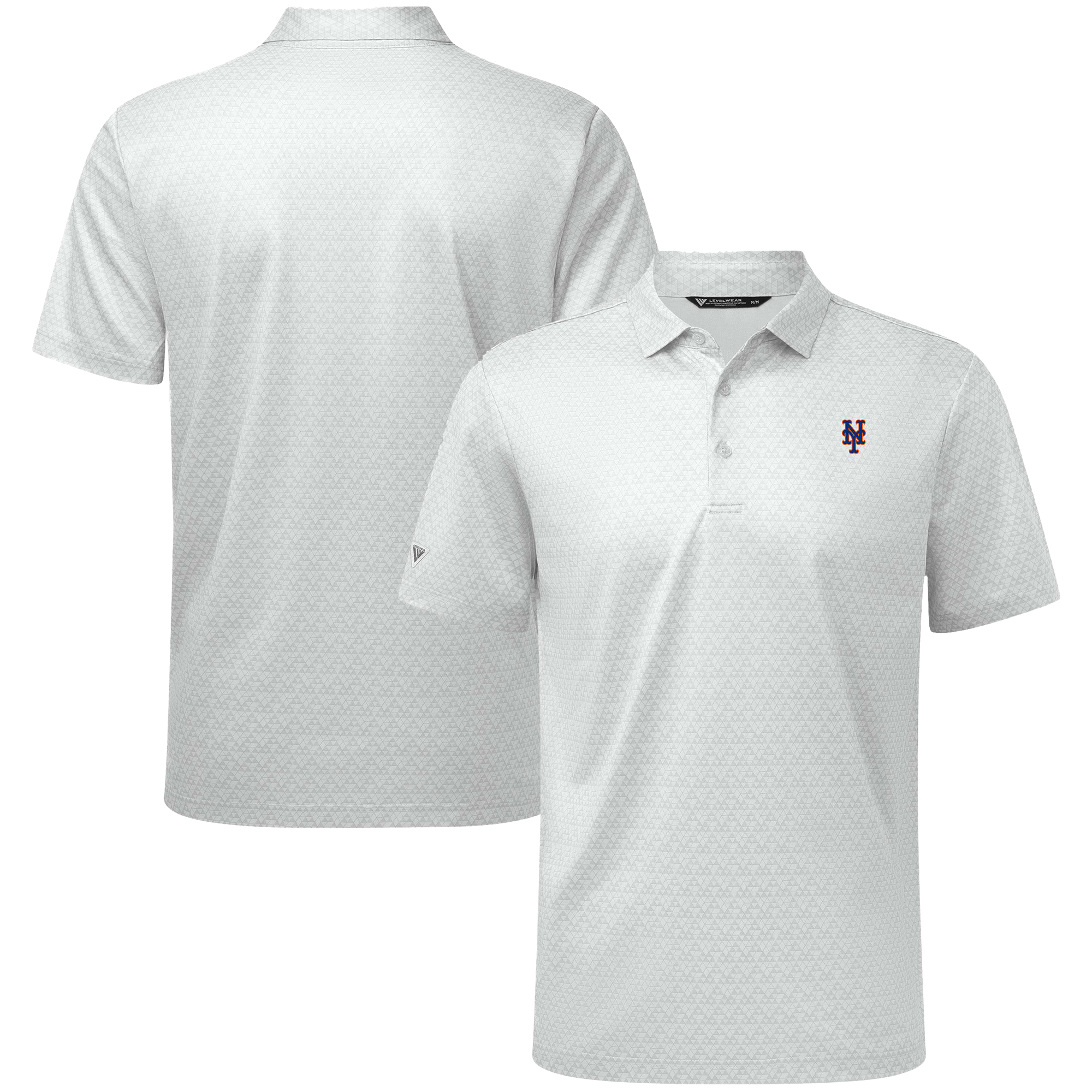 Men's Levelwear White New York Mets System Insignia Polo