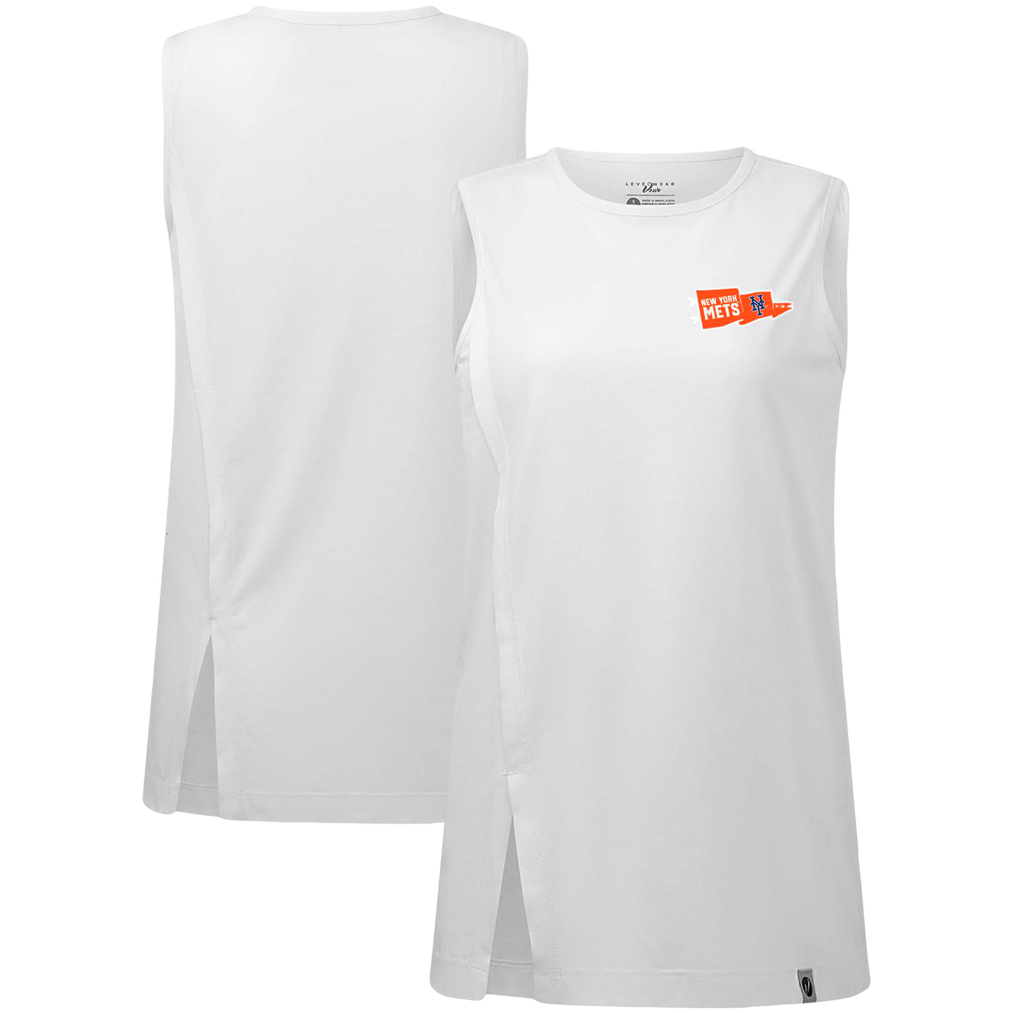 Women's Levelwear  White New York Mets  Influx Rafters Tank Top