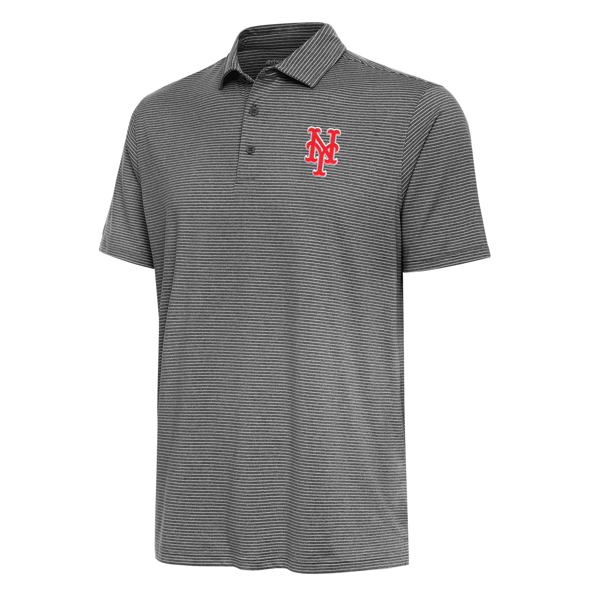 Men's Antigua  Heather Black New York Mets Scheme Polo