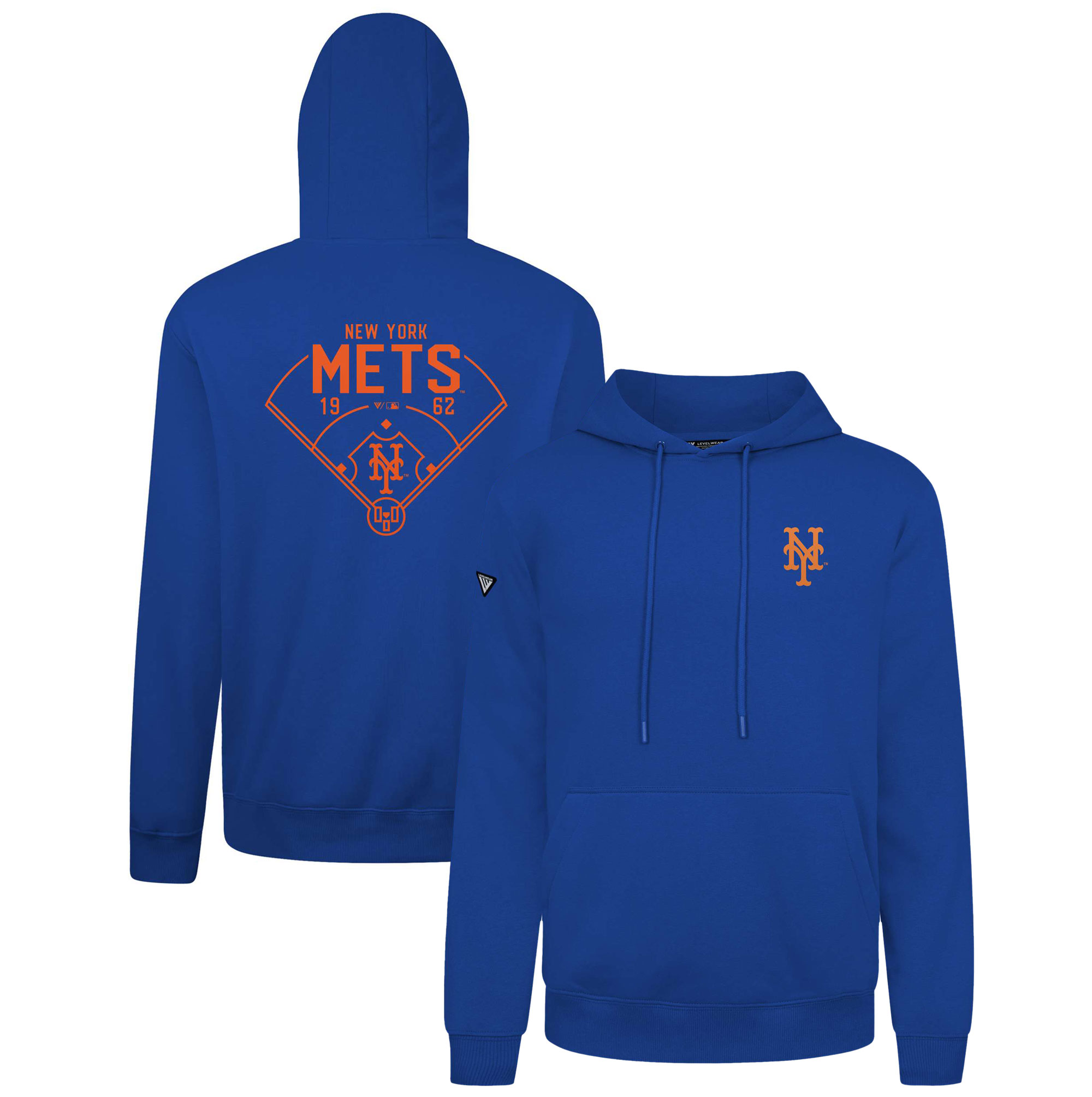 Men's Levelwear Royal New York Mets Podium Primary Pullover Hoodie
