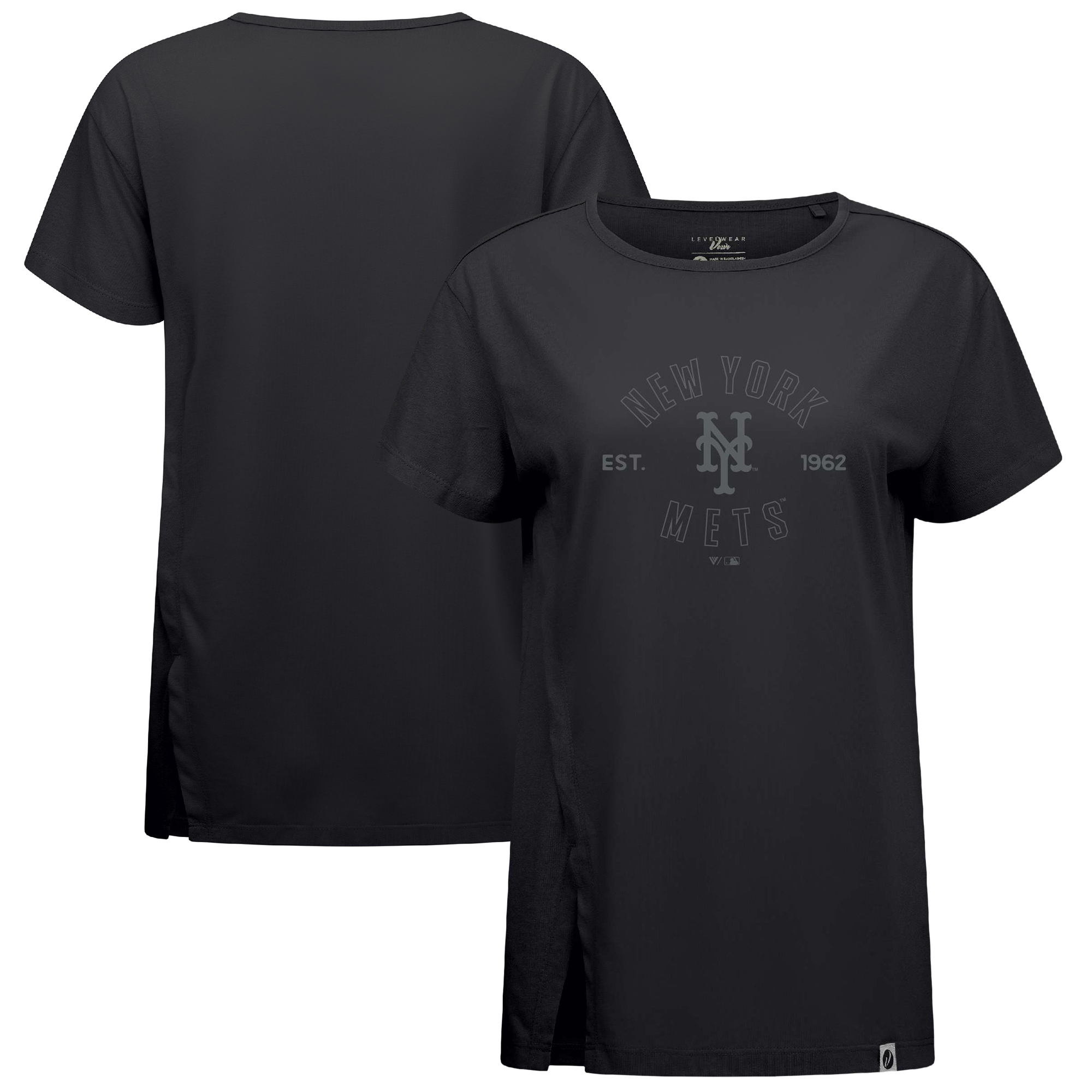 Women's Levelwear Black New York Mets Influx Abyssal T-Shirt