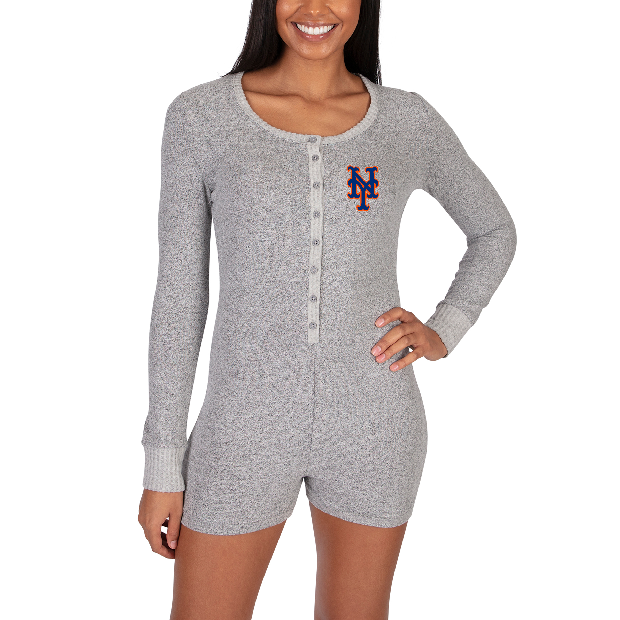 Women's Concepts Sport Gray New York Mets Venture Sweater Romper