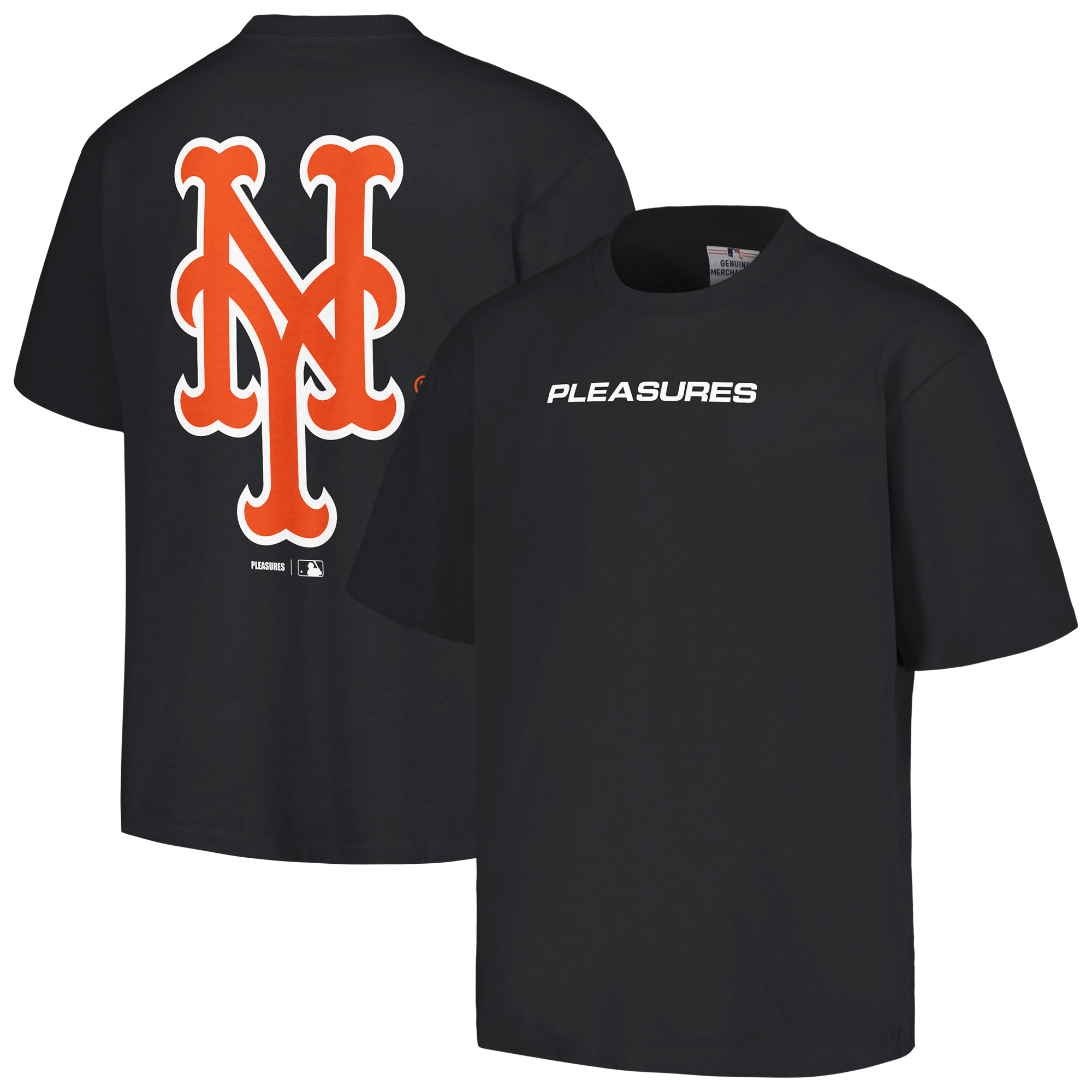 Men's PLEASURES  Black New York Mets Ballpark T-Shirt