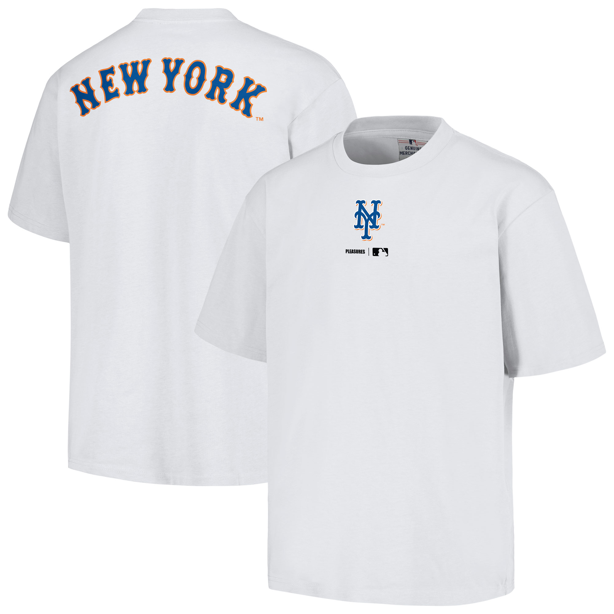 Men's PLEASURES  White New York Mets Mascot T-Shirt