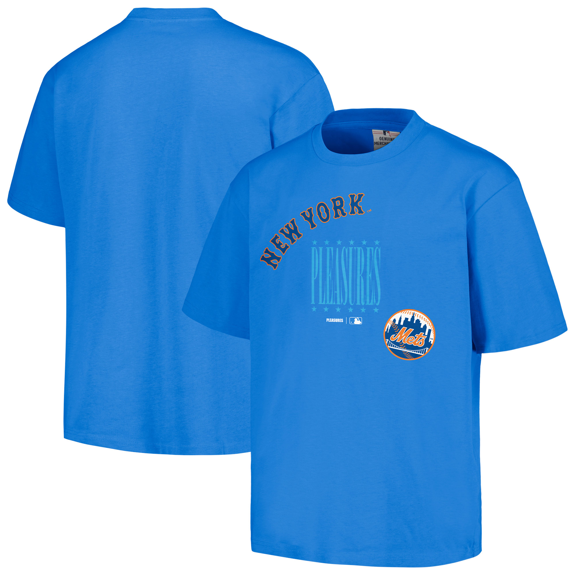 Men's PLEASURES  Royal New York Mets Repurpose T-Shirt